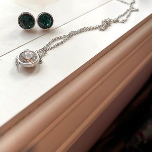 Earrings and necklace jewelry set